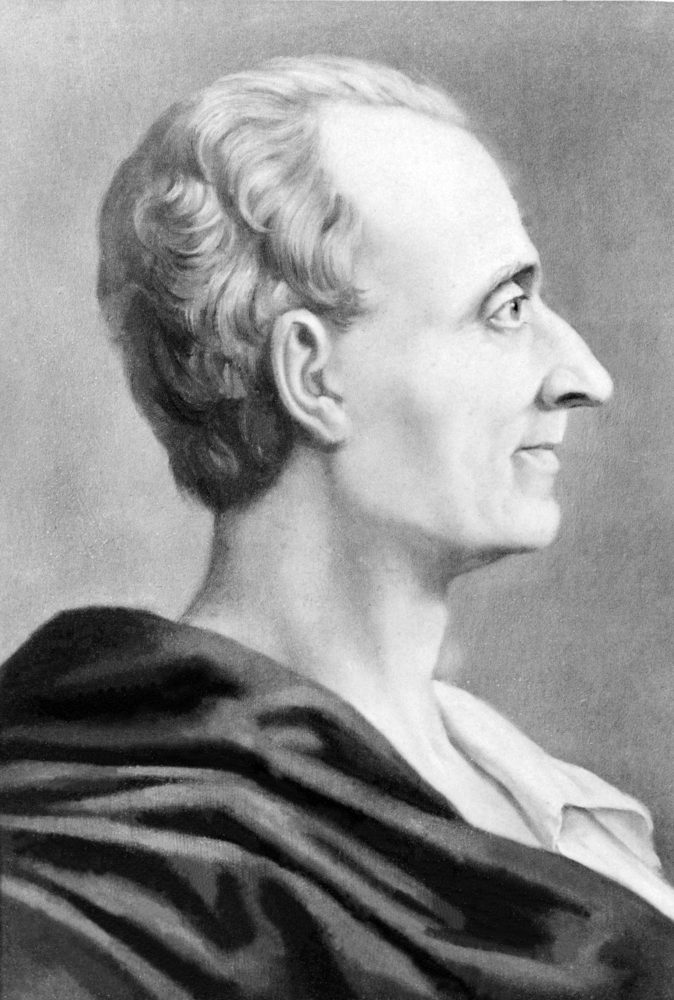 Montesquieu é autor da teoria da tripartição dos poderes em Legislativo, Judiciário e Executivo.