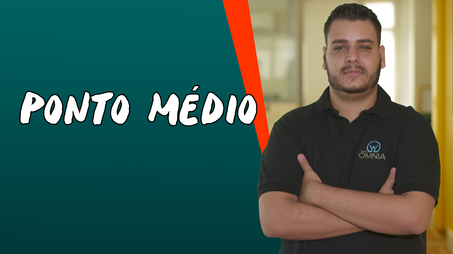 Professor ao lado do escrito "Ponto Médio".