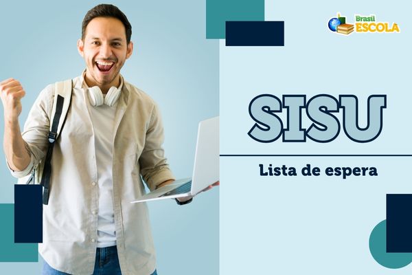 Foto com efeito transparente de estudantes ao fundo, logomarca do SiSU em primeiro plano. Texto explica o que é o SiSU.