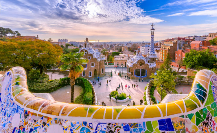 Parque Guell localizado na cidade de Barcelona.